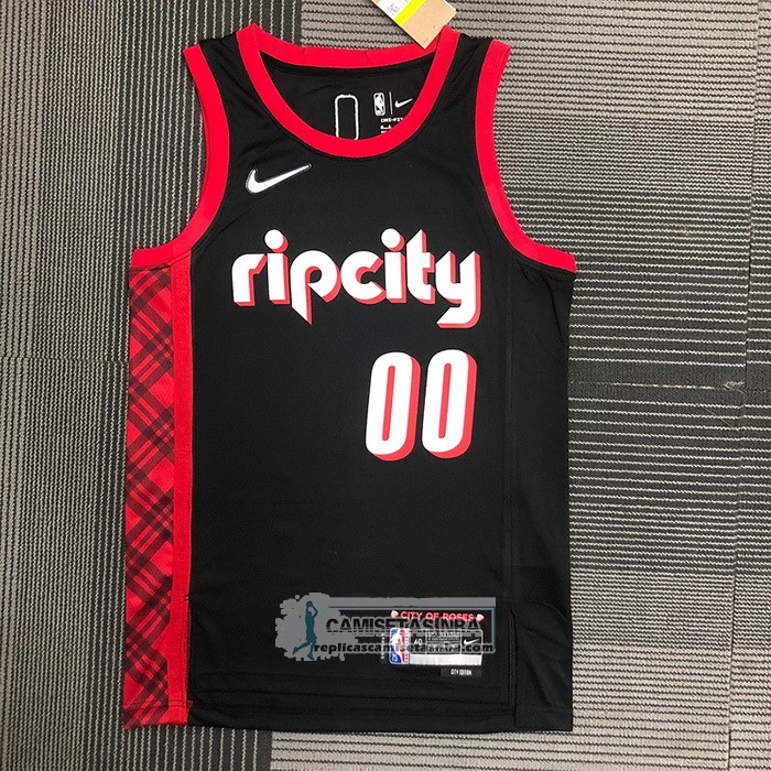 Camiseta Portland Trail Blazers Carmelo Anthony NO 00 Ciudad 2021-22 Negro